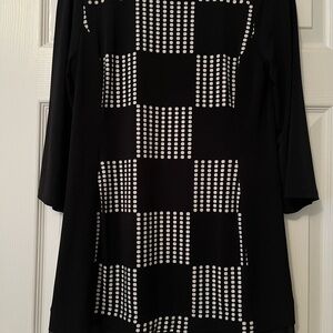 Style & Co. Black and White Checkered Tunic